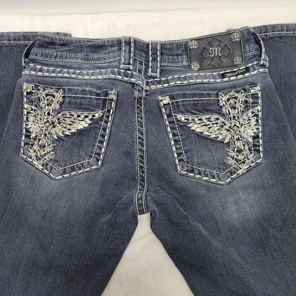 Miss Me Denim - Miss Me Jeans Size 27 JE5117B4L Boot  Embellished Rhinestone Embroidered JTB 02